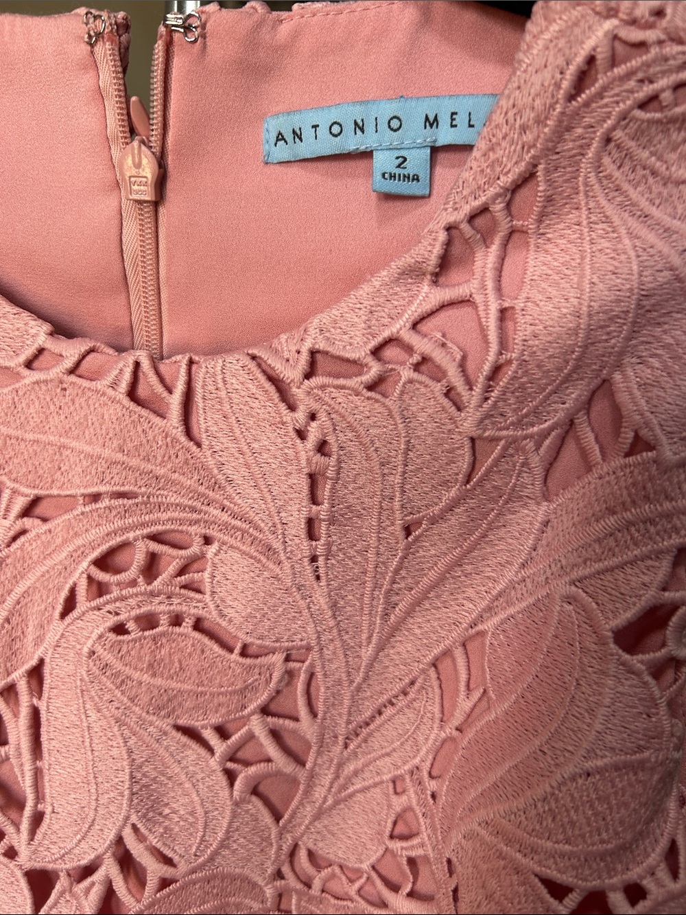Antonio Melani Quinta Dress Pink Floral Lace Midi Dress NWT Size 2 - Picture 5 of 10